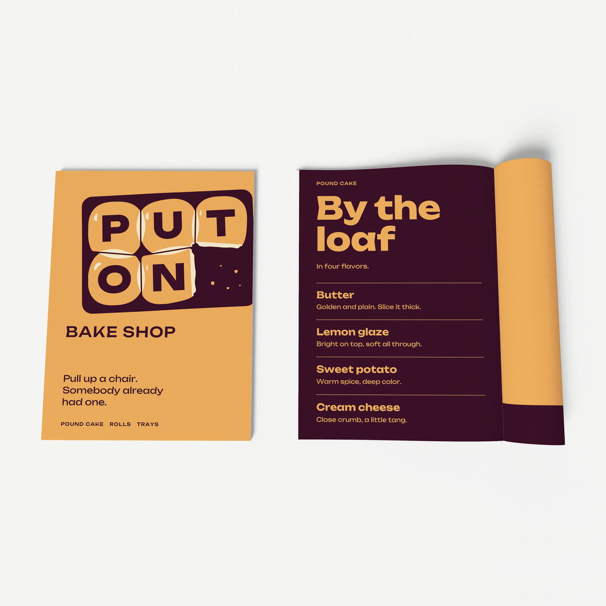 Sample design: Put On Bake Shop booklet, cover