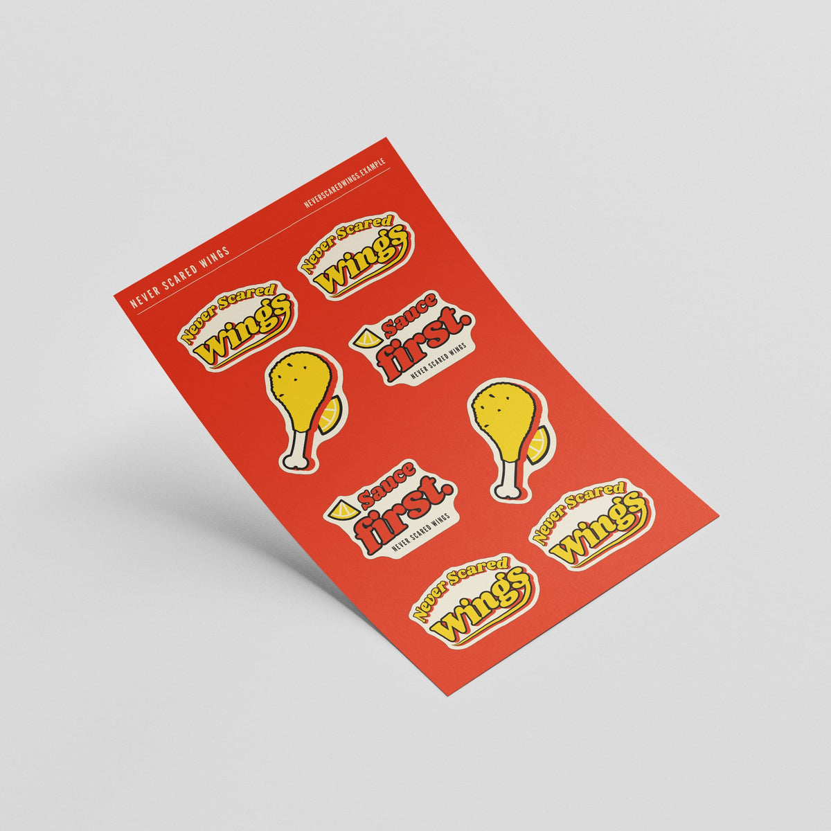 Sample design: Never Scared Wings sheet of die cut stickers