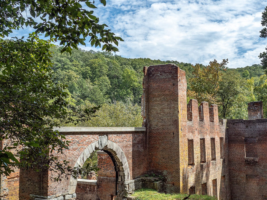 Brick ruins of the New Manchester mill at Sweetwater Creek State Park, a Mockingjay filming location