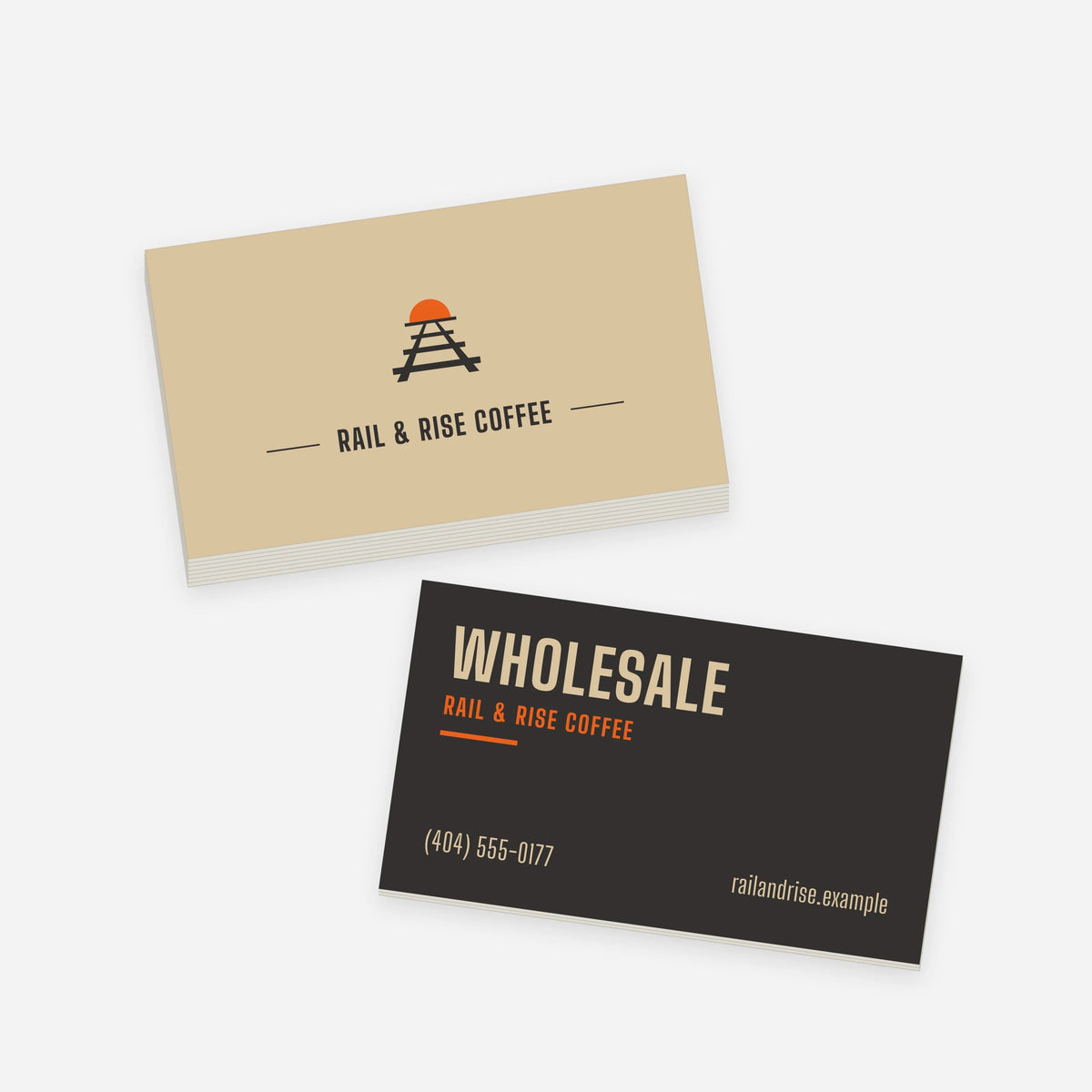 Sample design: a stack of printed business cards