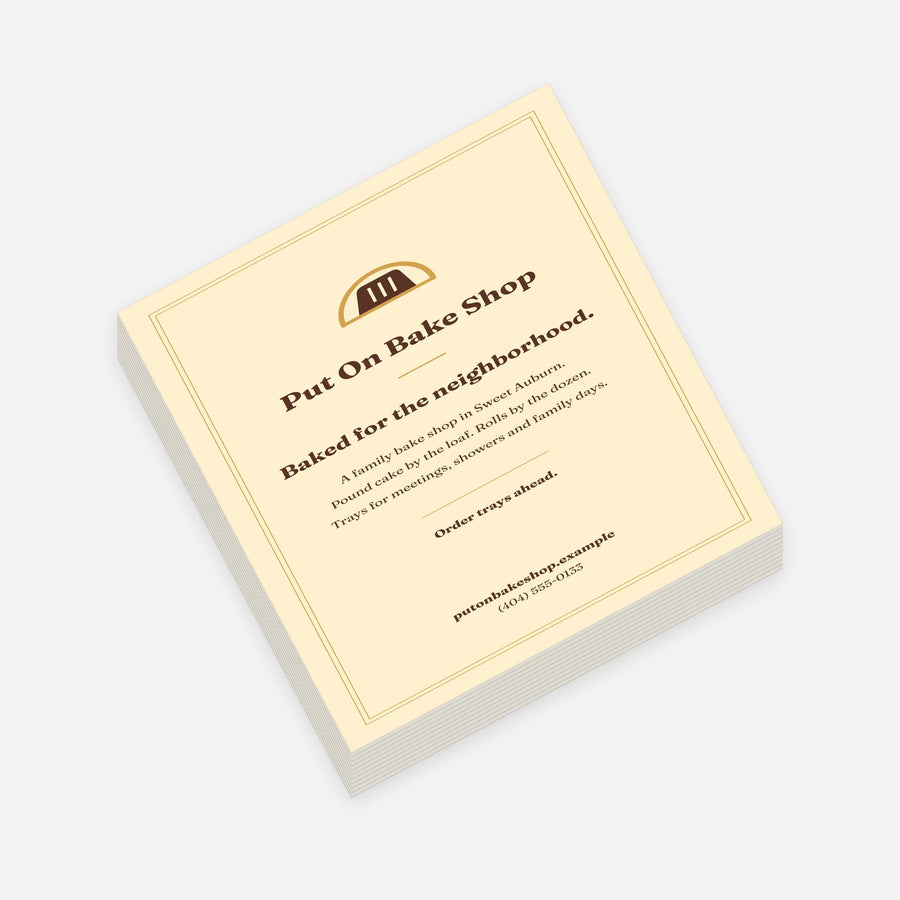 Sample design: a stack of printed flyers