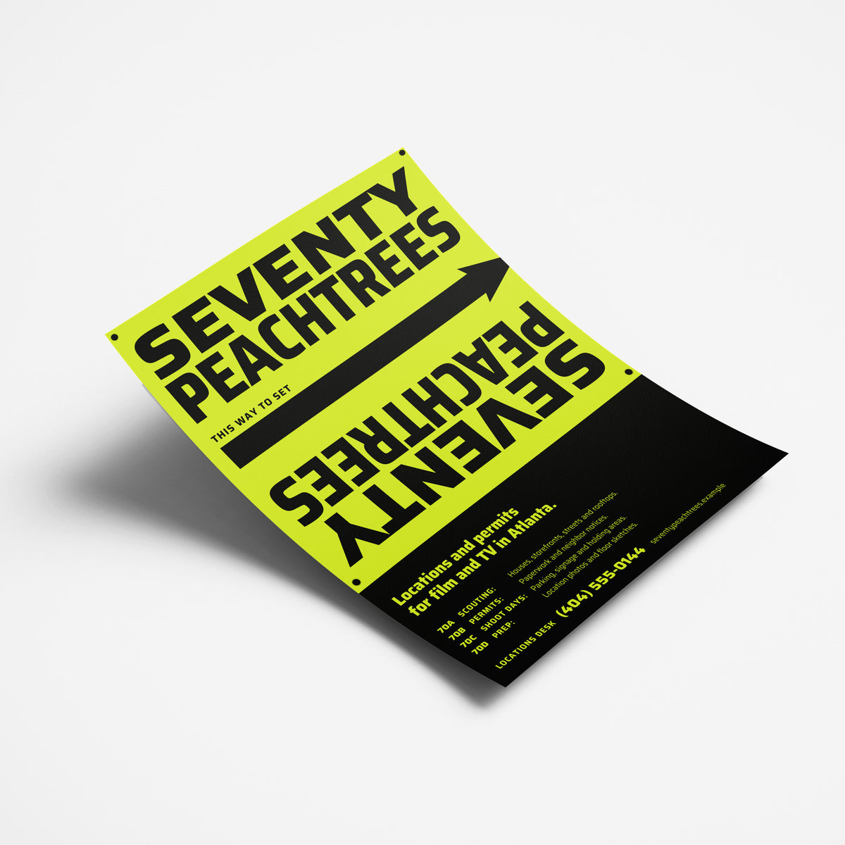 Sample design: Seventy Peachtrees Locations letter flyer
