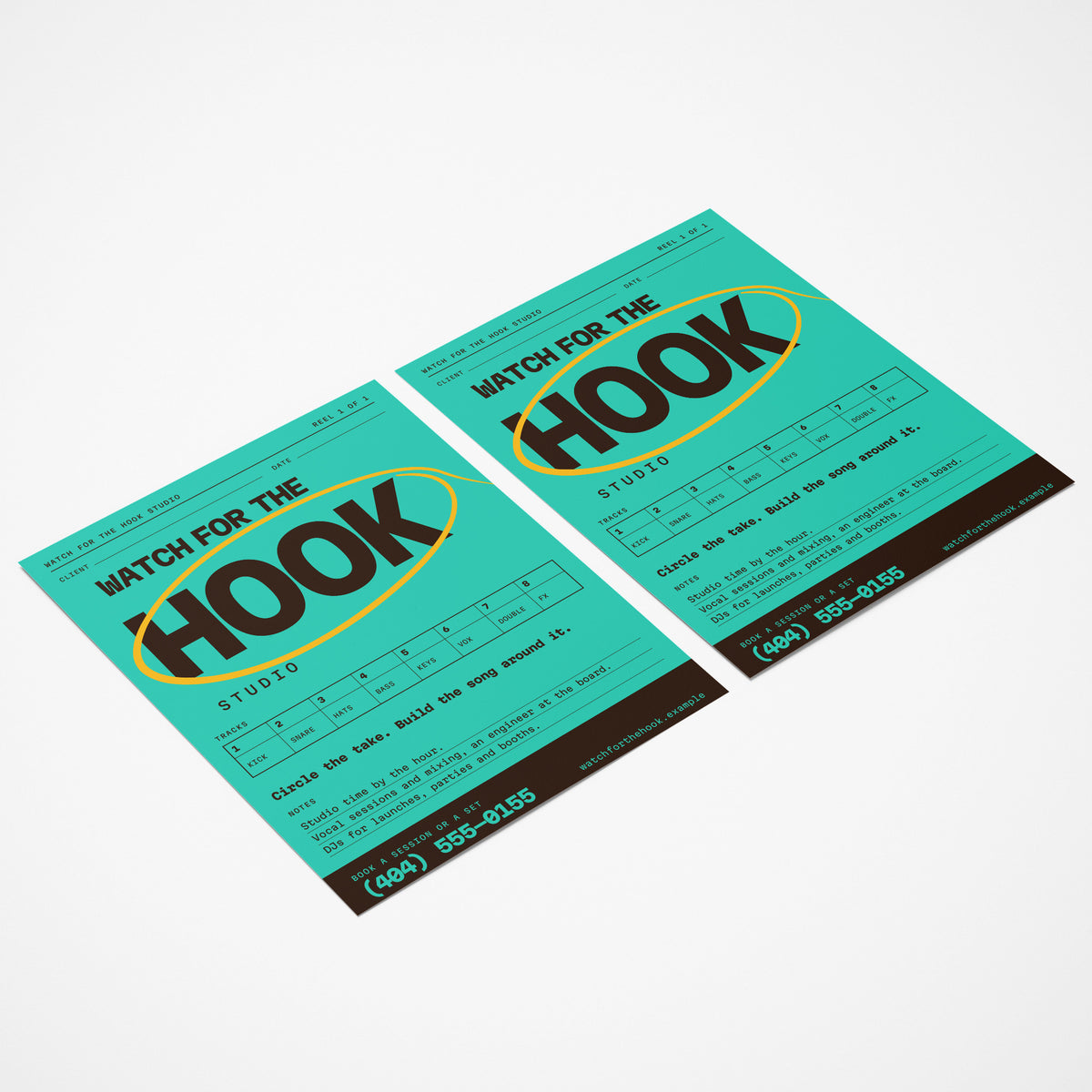 Sample design: Watch for the Hook Studio letter flyer